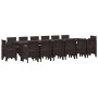 Conjunto de Comedor de Jardín 15 pcs Marrón Ratan Polt