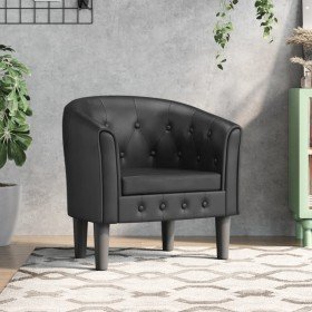 Sillón cuero sintético negro Sillón cuero sintético negro