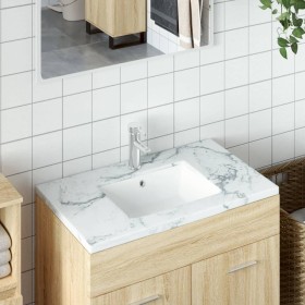 Lavabo de baño rectangular cerámica blanco 50x40,5x18,5 cm