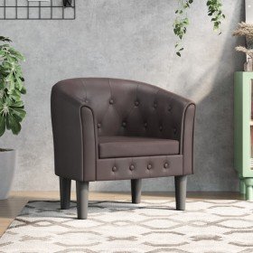 Sillón cuero sintético marrón Sillón cuero sintético marrón