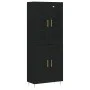Aparador alto madera contrachapada negro 69,5x34x180 cm de vidaXL, Aparadores - Ref: Foro24-3198202, Precio: 154,61 €, Descue...