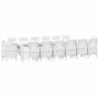 Conjunto de Comedor de Jardín 15 pcs Blanco Ratan Polt