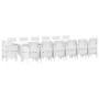 Conjunto de Comedor de Jardín 15 pcs Blanco Ratan Polt