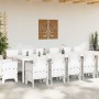 Conjunto de Comedor de Jardín 15 pcs Blanco Ratan Polt