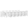 Conjunto de Comedor de Jardín 15 pcs Blanco Ratan Polt