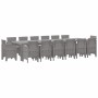 Conjunto de Comedor de Jardín 15 pcs Gris Claro Ratan Polt