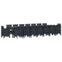 Conjunto de Comedor de Jardín 17 pcs Antracita Ratan Polt