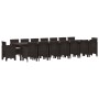Conjunto de Comedor de Jardín 17 pcs Marrón Ratan Polt