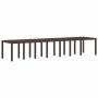 Conjunto de Comedor de Jardín 17 pcs Marrón Ratan Polt