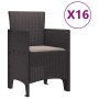 Conjunto de Comedor de Jardín 17 pcs Marrón Ratan Polt