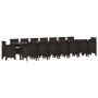 Conjunto de Comedor de Jardín 17 pcs Marrón Ratan Polt