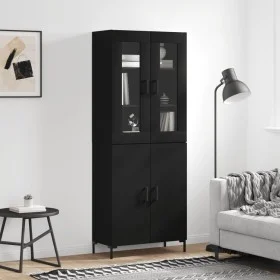 Aparador alto madera contrachapada negro 69,5x34x180 cm de vidaXL, Aparadores - Ref: Foro24-3198210, Precio: 160,89 €, Descue...