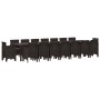 Conjunto de Comedor de Jardín 17 pcs Marrón Ratan Polt