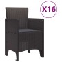 Conjunto de Comedor de Jardín 17 pcs Marrón Ratan Polt
