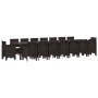 Conjunto de Comedor de Jardín 17 pcs Marrón Ratan Polt
