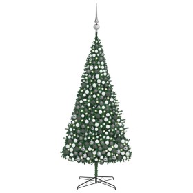 Árbol de Navidad artificial con LED y bolas verde 400 cm