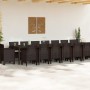 Conjunto de Comedor de Jardín 17 pcs Marrón Ratan Polt