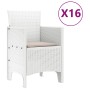 Conjunto de Comedor de Jardín 17 pcs Blanco Ratan Polt