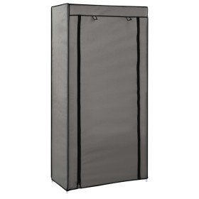 Mueble zapatero con funda de tela gris 58x28x106 cm Mueble zapatero con funda de tela gris 58x28x106 cm
