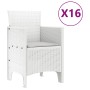 Conjunto de Comedor de Jardín 17 pcs Blanco Ratan Polt