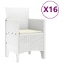 Conjunto de Comedor de Jardín 17 pcs Blanco Ratan Polt
