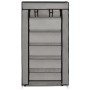 Mueble zapatero con funda de tela gris 58x28x106 cm
