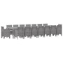 Conjunto de Comedor de Jardín 17 pcs Gris Claro Ratan Polt