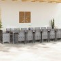 Conjunto de Comedor de Jardín 17 pcs Gris Claro Ratan Polt