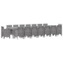 Conjunto de Comedor de Jardín 17 pcs Gris Claro Ratan Polt