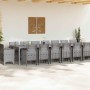Conjunto de Comedor de Jardín 17 pcs Gris Claro Ratan Polt