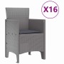 Conjunto de Comedor de Jardín 17 pcs Gris Claro Ratan Polt