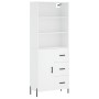 Aparador alto madera contrachapada blanco 69,5x34x180 cm by vidaXL, Sideboards - Ref: Foro24-3189453, Price: 166,79 €, Discou...
