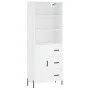 Aparador alto madera contrachapada blanco 69,5x34x180 cm by vidaXL, Sideboards - Ref: Foro24-3189453, Price: 156,99 €, Discou...