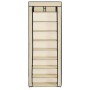 Mueble zapatero de tela con funda color crema 57x29x162 cm