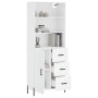 Aparador alto madera contrachapada blanco 69,5x34x180 cm by vidaXL, Sideboards - Ref: Foro24-3189453, Price: 166,79 €, Discou...