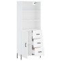 Aparador alto madera contrachapada blanco 69,5x34x180 cm by vidaXL, Sideboards - Ref: Foro24-3189453, Price: 166,79 €, Discou...