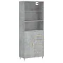 Concrete gray plywood tall sideboard 69.5x34x180 cm by vidaXL, Sideboards - Ref: Foro24-3189425, Price: 141,57 €, Discount: %