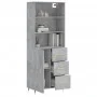 Concrete gray plywood tall sideboard 69.5x34x180 cm by vidaXL, Sideboards - Ref: Foro24-3189425, Price: 141,57 €, Discount: %