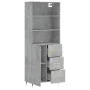 Concrete gray plywood tall sideboard 69.5x34x180 cm by vidaXL, Sideboards - Ref: Foro24-3189425, Price: 141,57 €, Discount: %