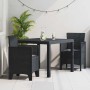 Conjunto de Comedor de Jardín 3 pcs Antracita Ratan Polt
