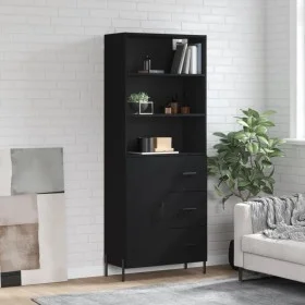 Aparador alto madera contrachapada negro 69,5x34x180 cm de vidaXL, Aparadores - Ref: Foro24-3189454, Precio: 169,82 €, Descue...