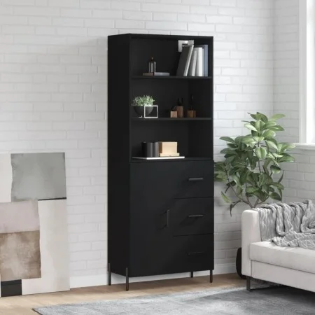 Aparador alto madera contrachapada negro 69,5x34x180 cm de vidaXL, Aparadores - Ref: Foro24-3189454, Precio: 169,68 €, Descue...