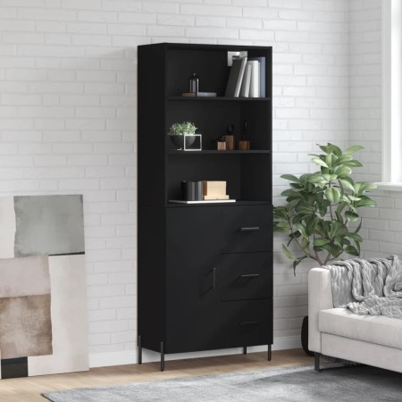 Hohes schwarzes Sperrholz-Sideboard 69,5 x 34 x 180 cm von vidaXL, Sideboards - Ref: Foro24-3189454, Preis: 171,03 €, Rabatt: %