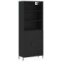 Hohes schwarzes Sperrholz-Sideboard 69,5 x 34 x 180 cm von vidaXL, Sideboards - Ref: Foro24-3189454, Preis: 171,03 €, Rabatt: %