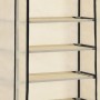 Mueble zapatero de tela con funda color crema 57x29x162 cm