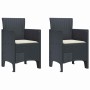 Conjunto de Comedor de Jardín 3 pcs Antracita Ratan Polt