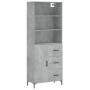 Aparador alto madera contrachapada gris hormigón 69,5x34x180 cm by vidaXL, Sideboards - Ref: Foro24-3189449, Price: 155,50 €,...