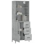 Aparador alto madera contrachapada gris hormigón 69,5x34x180 cm by vidaXL, Sideboards - Ref: Foro24-3189449, Price: 155,50 €,...