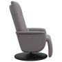 Sillón reclinable de masaje con reposapiés cuero sintético gris