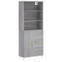 Aparador alto madera contrachapada gris sonoma 69,5x34x180 cm von vidaXL, Sideboards - Ref: Foro24-3189435, Preis: 154,31 €, ...